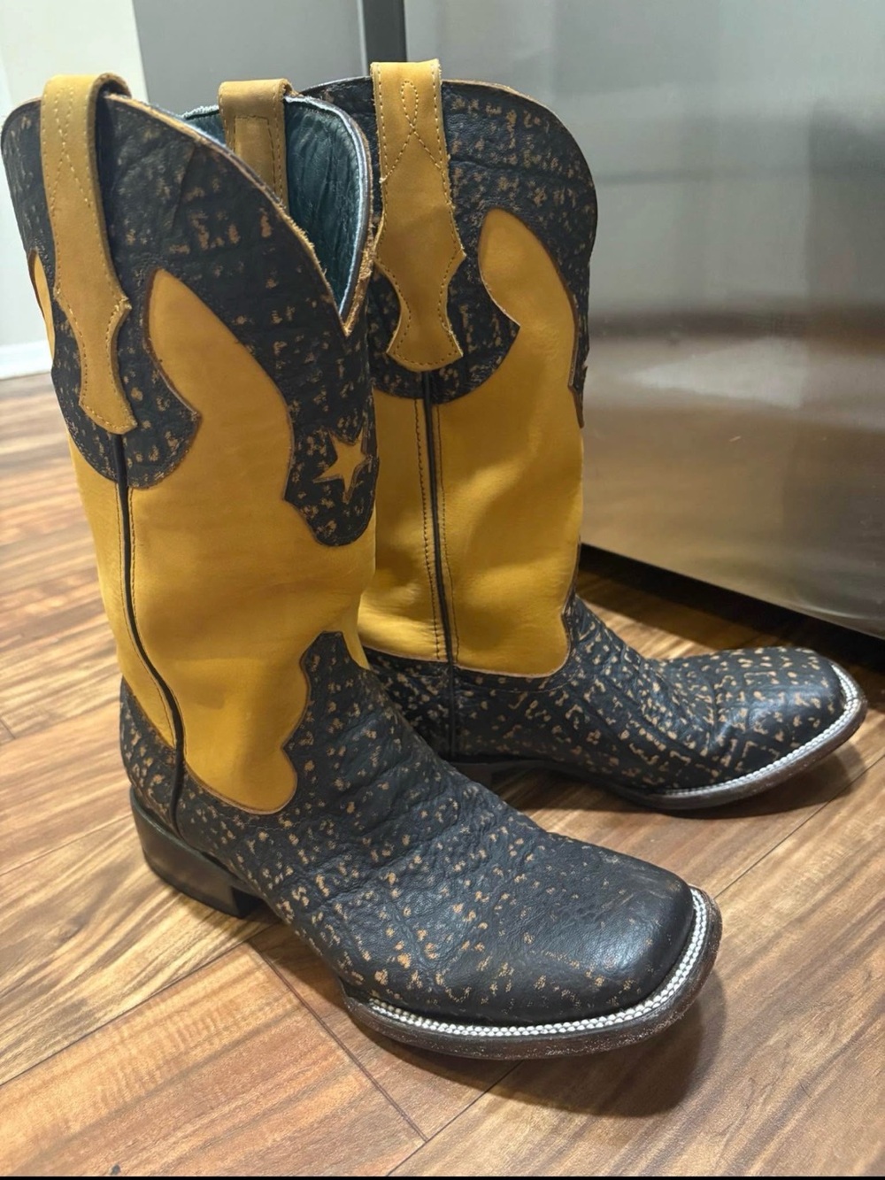 Ferrini Teal Interior with Mustard Accents Western Boots